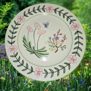 I Godinger & Co Botanical Floral 10.5" Plate Butterfly Dragonfly EUC